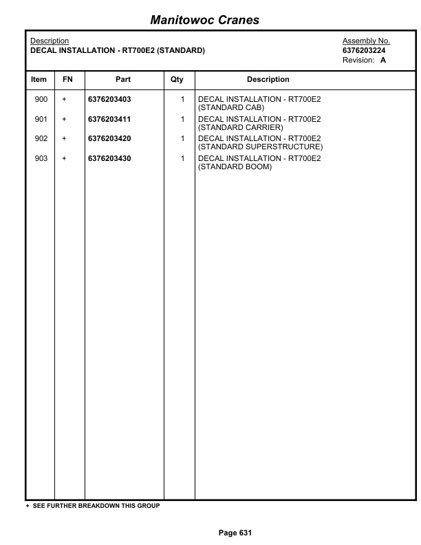 Grove RT760E Crane Parts Manual 226437 2009-3