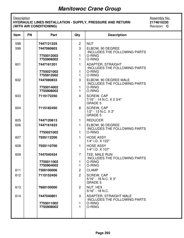 Grove RT760E Crane Parts Manual 227024 2007-2