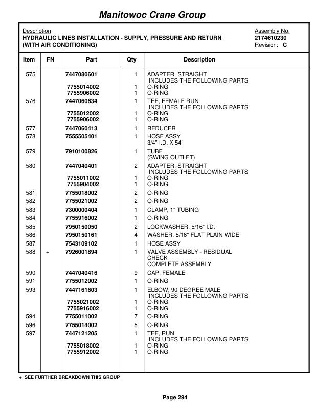 Grove RT760E Crane Parts Manual 227036 2007-2