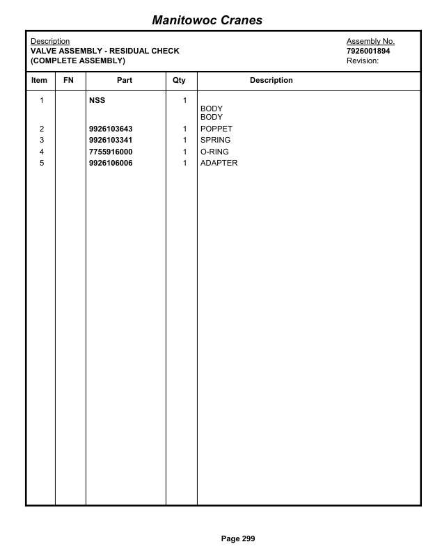 Grove RT760E Crane Parts Manual 227086 2009-2