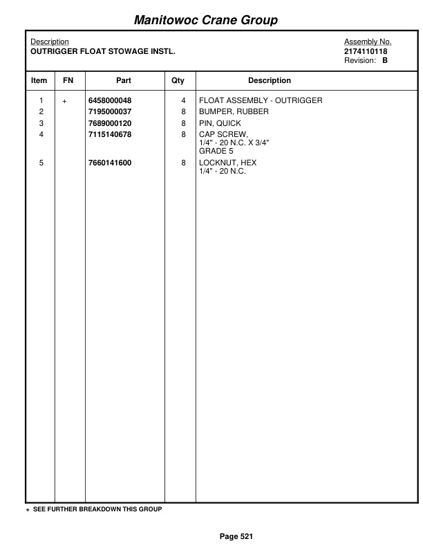 Grove RT760E Crane Parts Manual 228552 2008-3