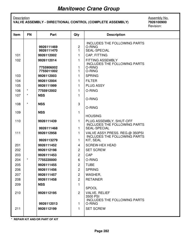 Grove RT760E Crane Parts Manual 228620 2008-2