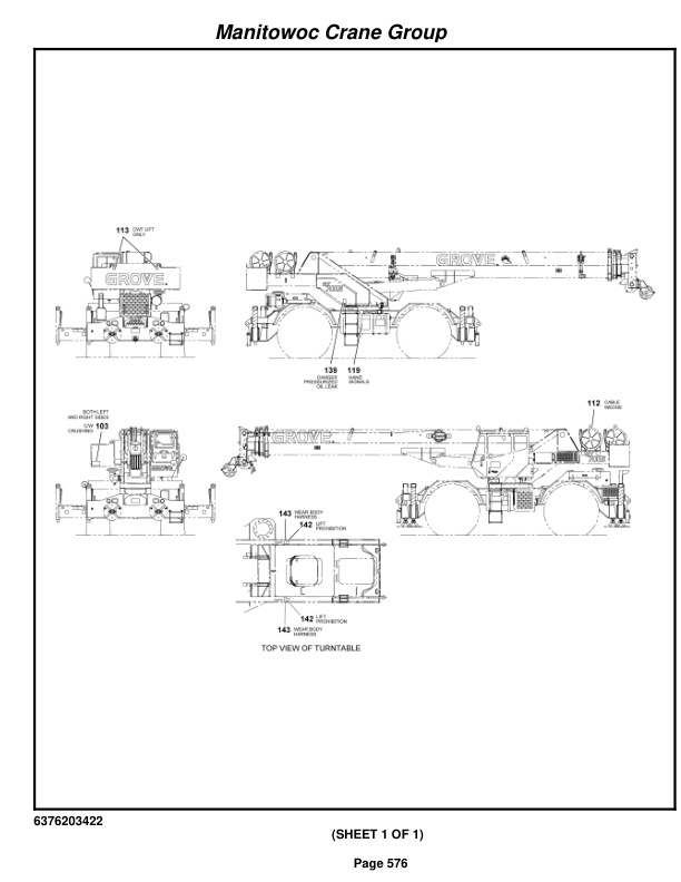 Grove RT760E Crane Parts Manual 228620 2008-3