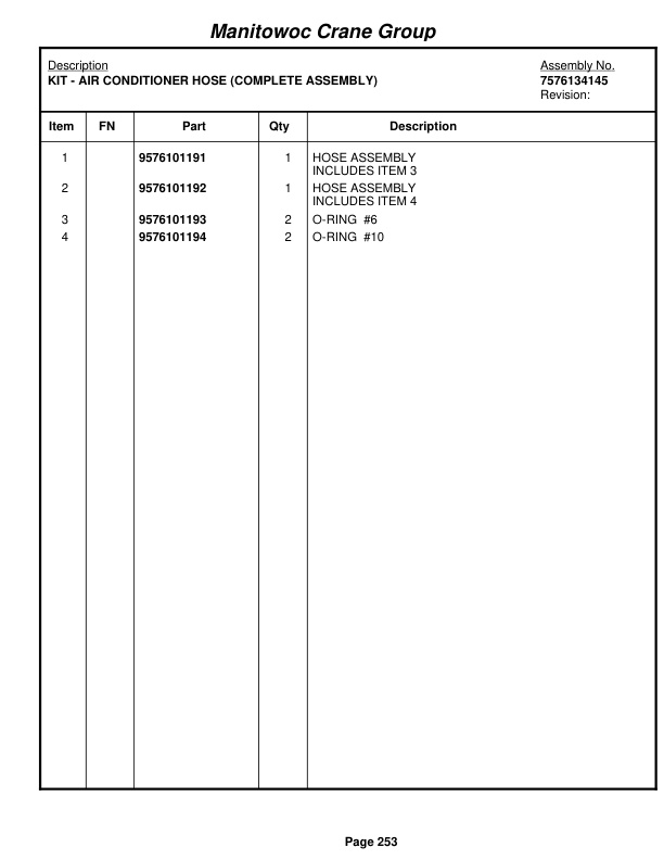 Grove RT760E Crane Parts Manual 229181 2008-2