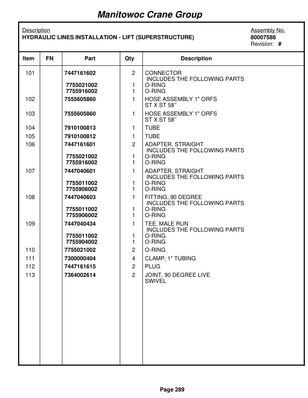 Grove RT760E Crane Parts Manual 229358 2008-2