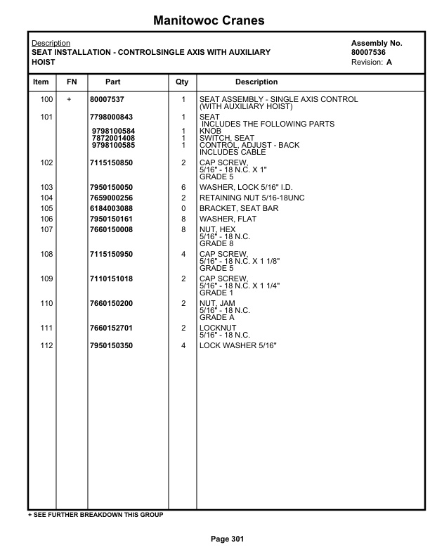 Grove RT760E Crane Parts Manual 231375 2019-2