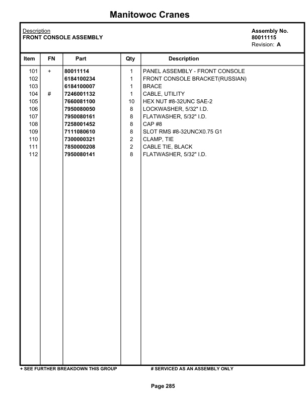 Grove RT760E Crane Parts Manual 231433 2019-2