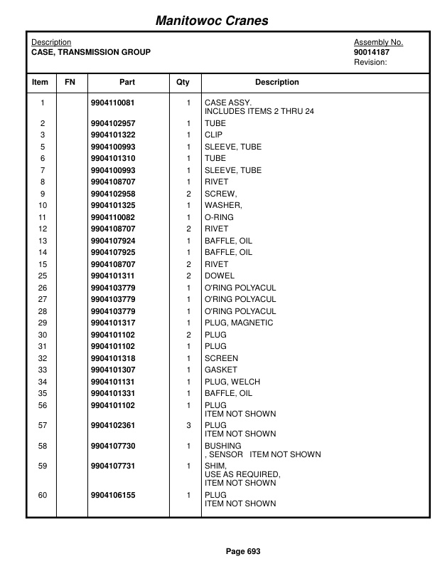 Grove RT760E Crane Parts Manual 231476 2016-3