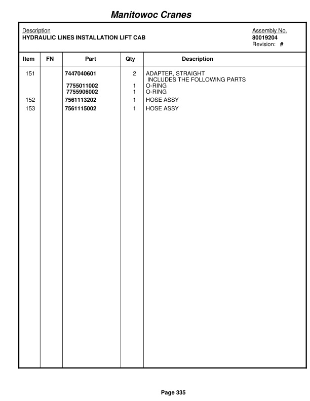 Grove RT760E Crane Parts Manual 231535 2011-2