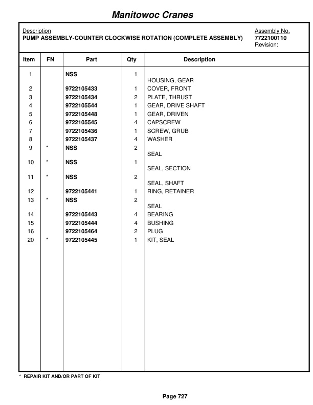 Grove RT760E Crane Parts Manual 231946 2011-3