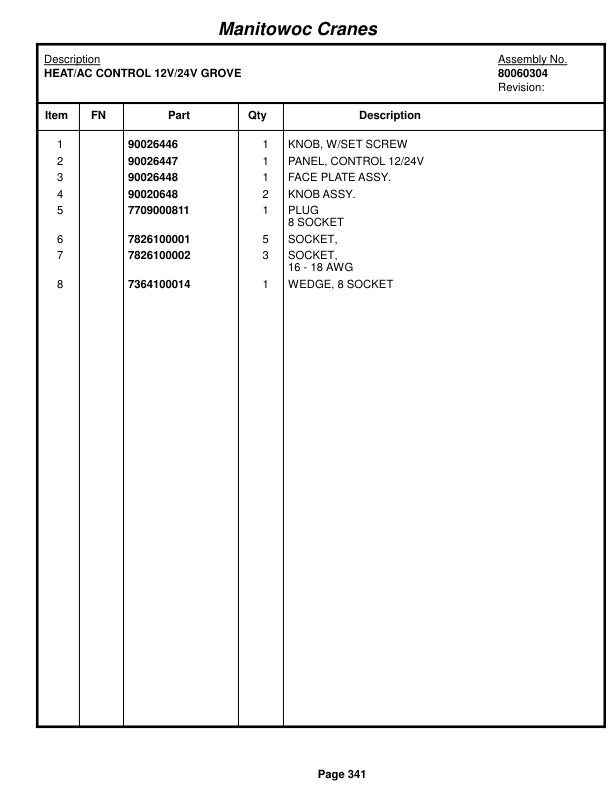 Grove RT765E-2 4 SECT Crane Parts Manual 235954 2017-2