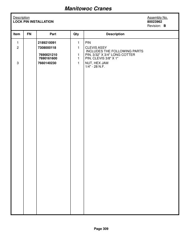 Grove RT765E-2 Crane Parts Manual 232389 2017-2