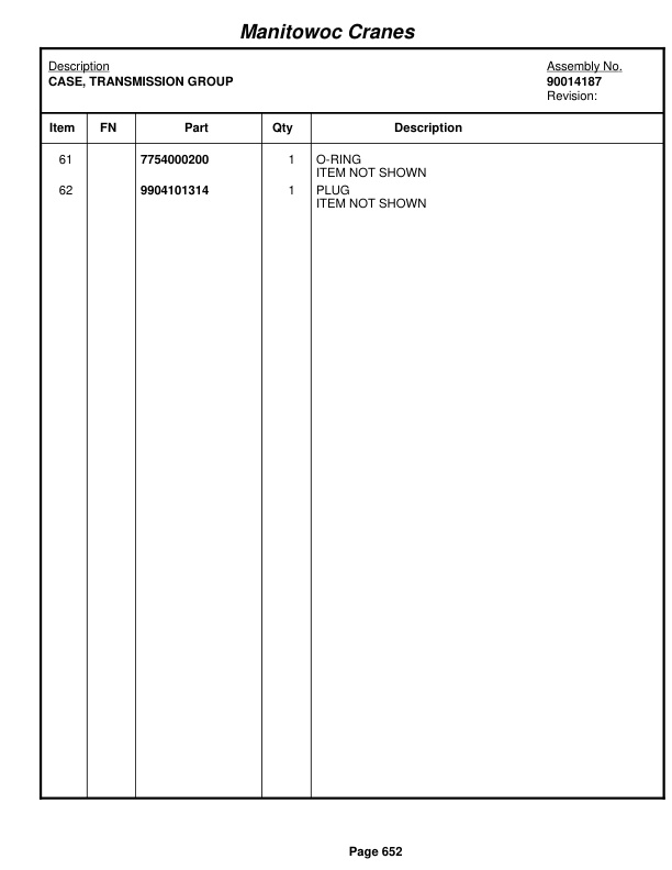 Grove RT765E-2 Crane Parts Manual 232642 2012-3