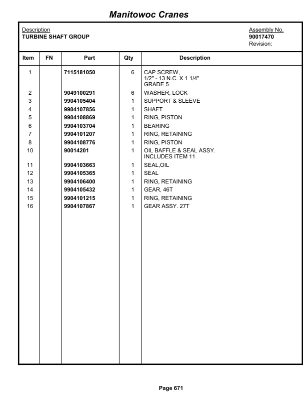 Grove RT765E-2 Crane Parts Manual 232802 2012-3