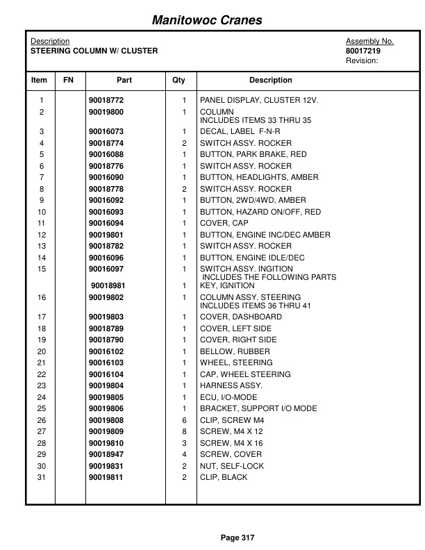 Grove RT765E-2 Crane Parts Manual 233103 2017-2