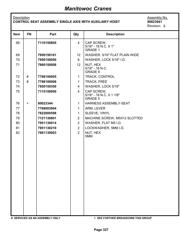 Grove RT765E-2 Crane Parts Manual 233287 2013-2