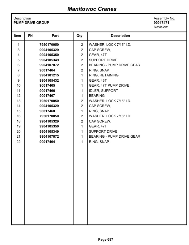 Grove RT765E-2 Crane Parts Manual 233409 2012-3