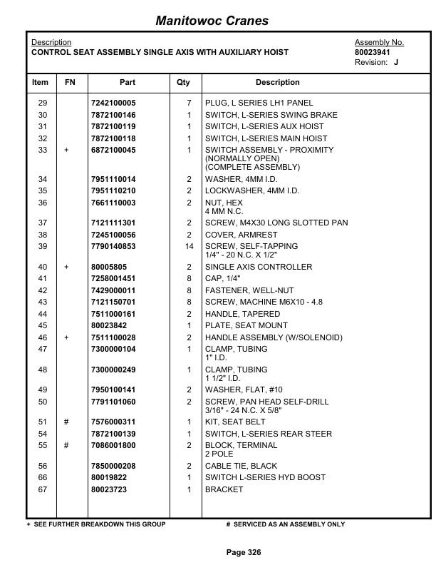 Grove RT765E-2 Crane Parts Manual 233539 2013-2