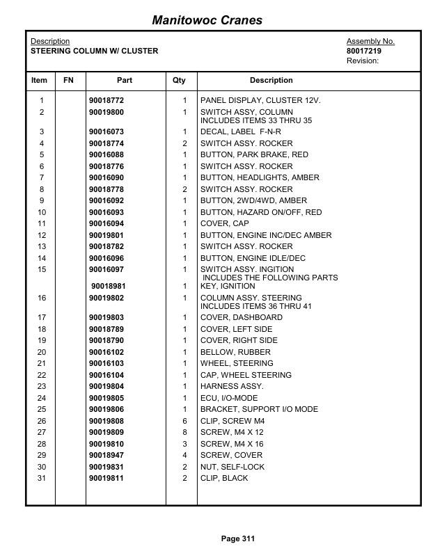 Grove RT765E-2 Crane Parts Manual 233568 2012-2