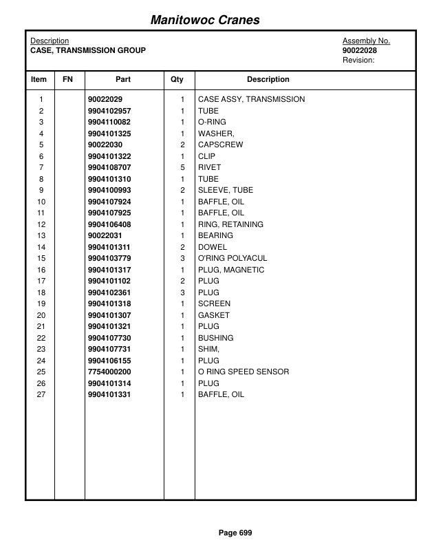 Grove RT765E-2 Crane Parts Manual 233722 2017-3