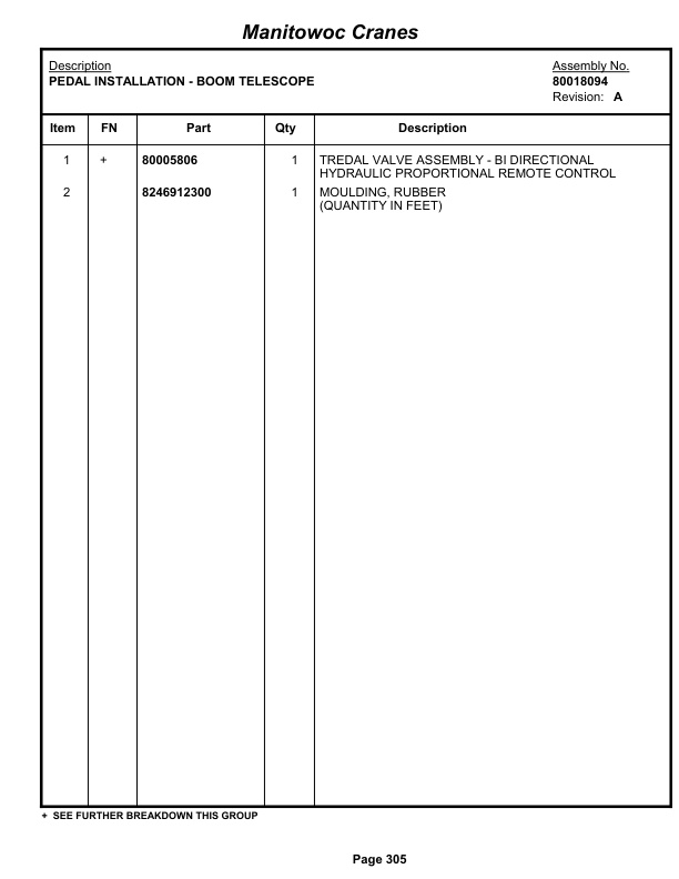 Grove RT765E-2 Crane Parts Manual 233973 2013-2