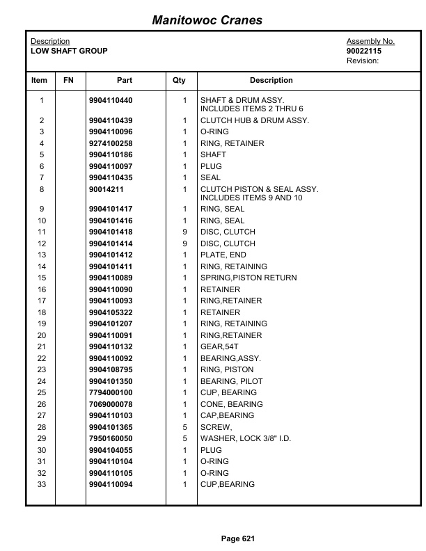 Grove RT765E-2 Crane Parts Manual 233973 2013-3