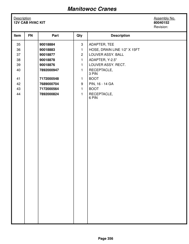 Grove RT765E-2 Crane Parts Manual 234516 2014-2