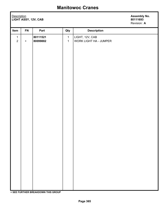 Grove RT765E-2 Crane Parts Manual 237191 2021-2