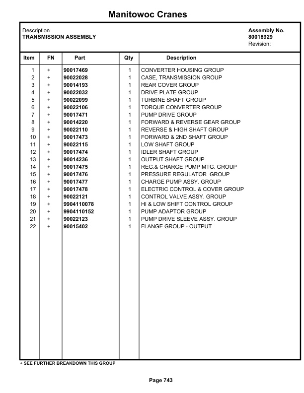 Grove RT765E-2 Crane Parts Manual 237191 2021-3