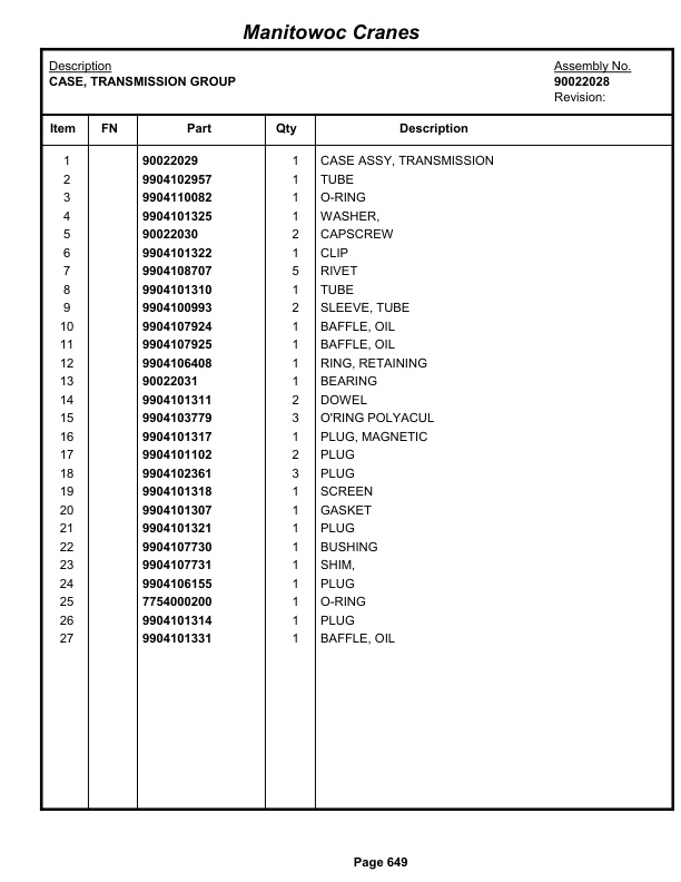 Grove RT765E-2 Crane Parts Manual 280136 2013-3