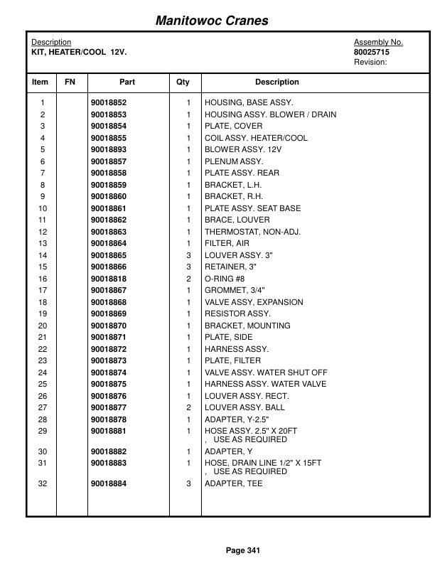 Grove RT765E-2 Crane Parts Manual 280138 2014-2