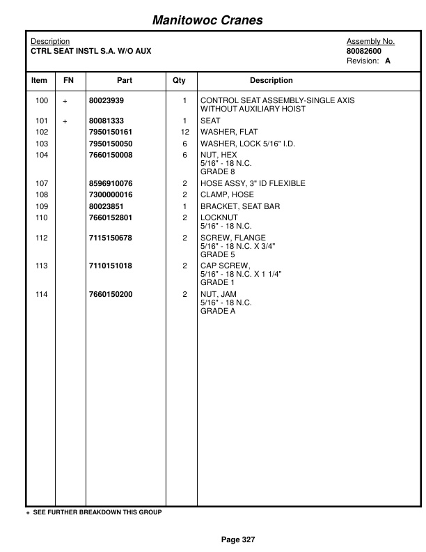 Grove RT770E 5 SECT Crane Parts Manual 235916 2018-2