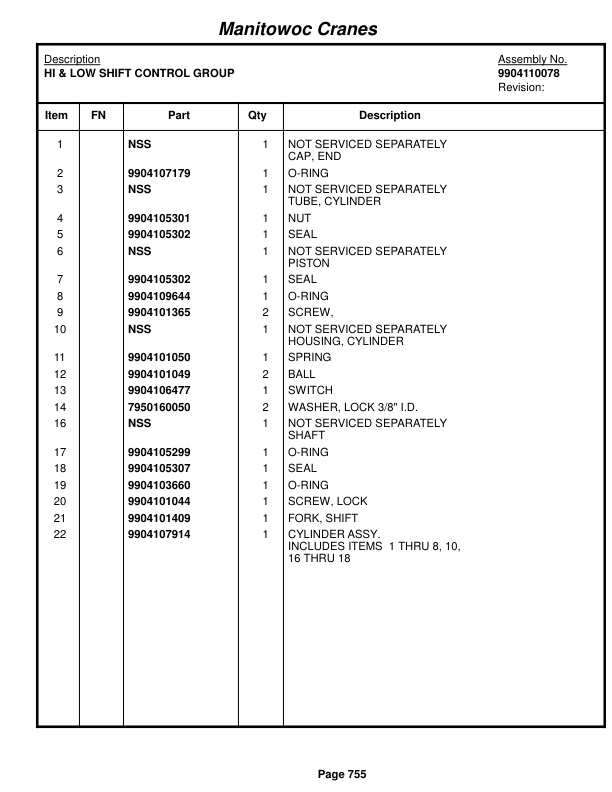 Grove RT770E 5 SECT Crane Parts Manual 235967 2017-3