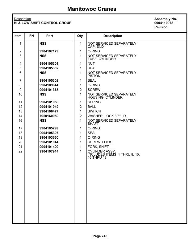 Grove RT770E 5 SECT Crane Parts Manual 236514 2019-3