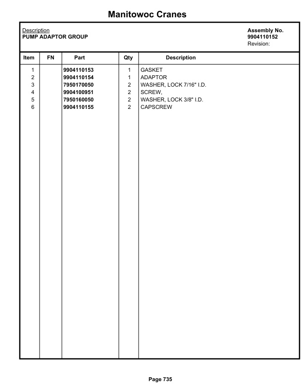 Grove RT770E 5 SECT Crane Parts Manual 236550 2019-3