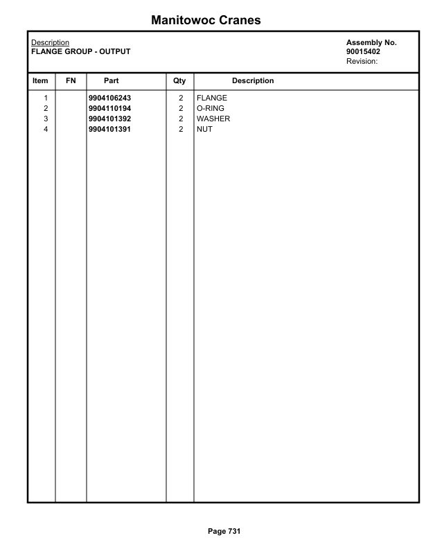 Grove RT770E 5 SECT Crane Parts Manual 236669 2019-3