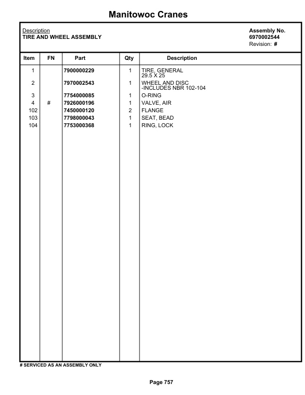 Grove RT855B Crane Parts Manual 84626 2022-3