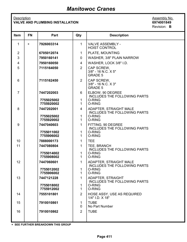 Grove RT865B Crane Parts Manual 81235 2012-2