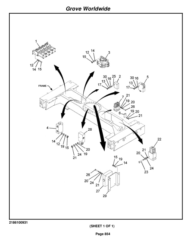 Grove RT865B Crane Parts Manual 83492 2004-3