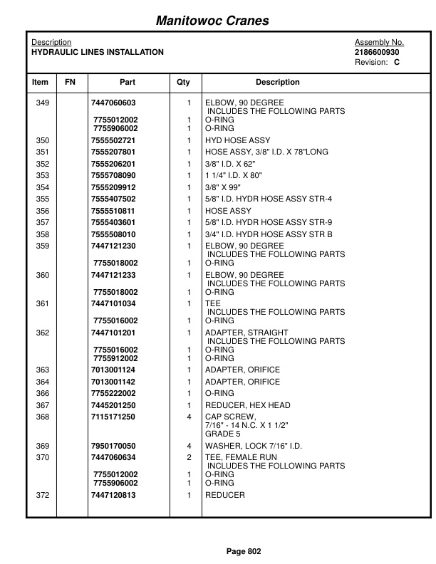 Grove RT870 Crane Parts Manual 220068 2014-3