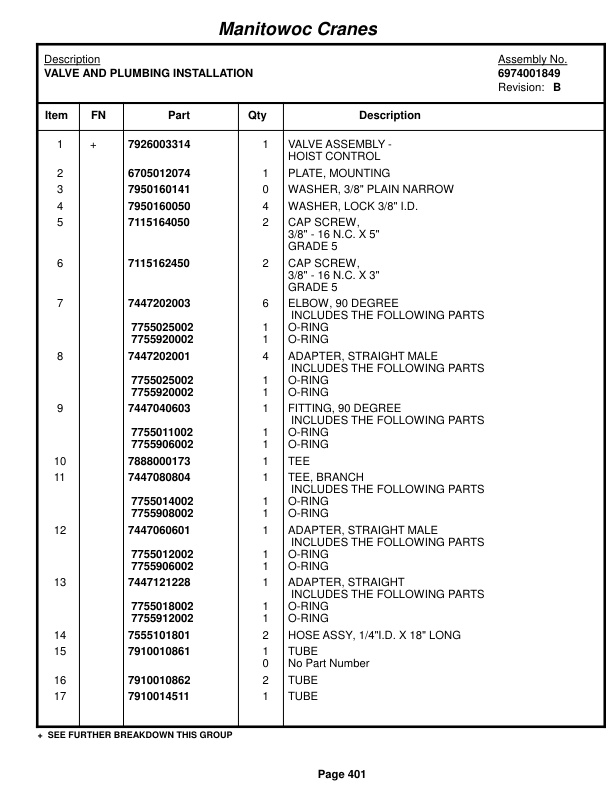 Grove RT870 Crane Parts Manual 221503 2014-2