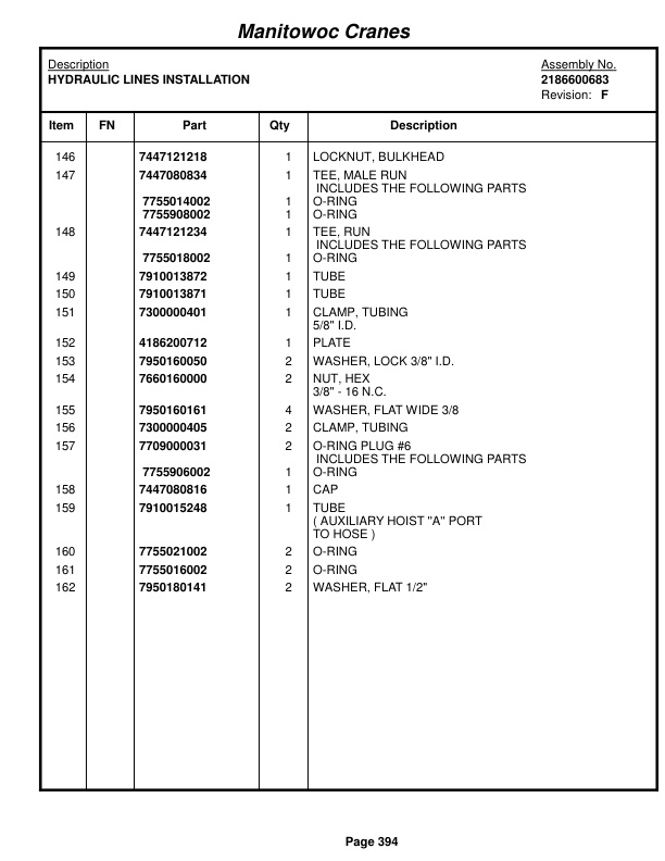 Grove RT870 Crane Parts Manual 221706 2014-2