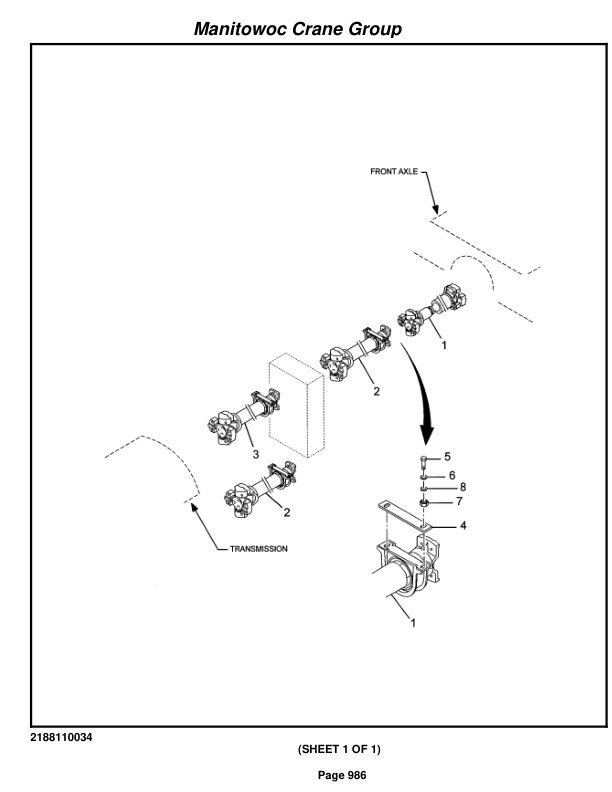 Grove RT875BXL Crane Parts Manual 223419 2007-3