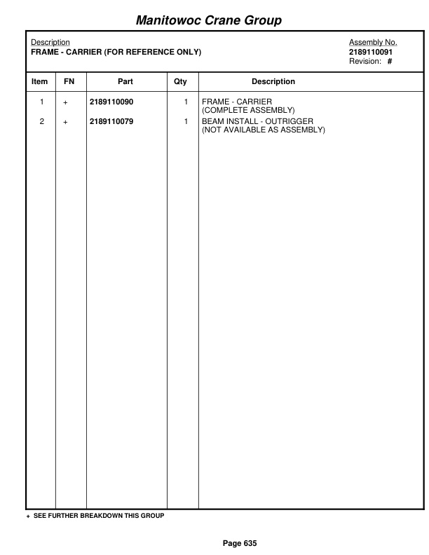 Grove RT875E Crane Parts Manual 227004 2008-3