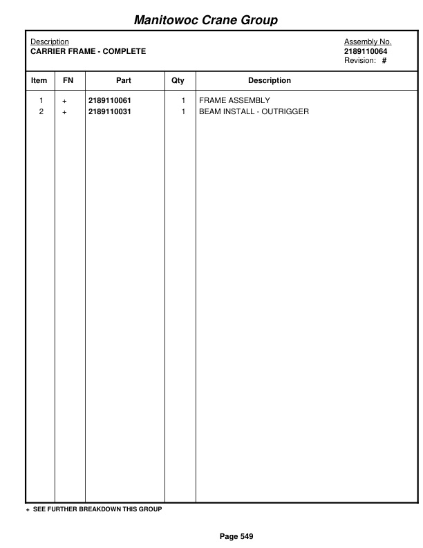 Grove RT875E3 Crane Parts Manual 225524 2006-3