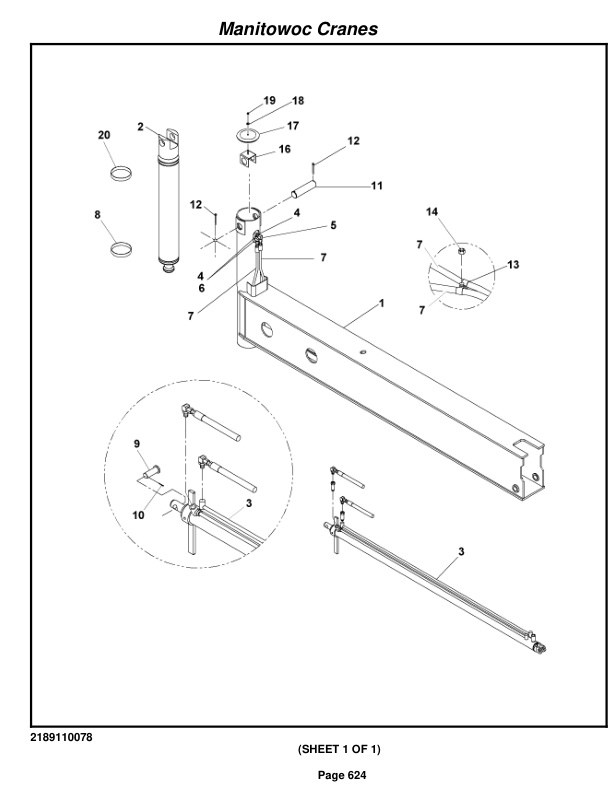 Grove RT875E3 Crane Parts Manual 227616 2009-3