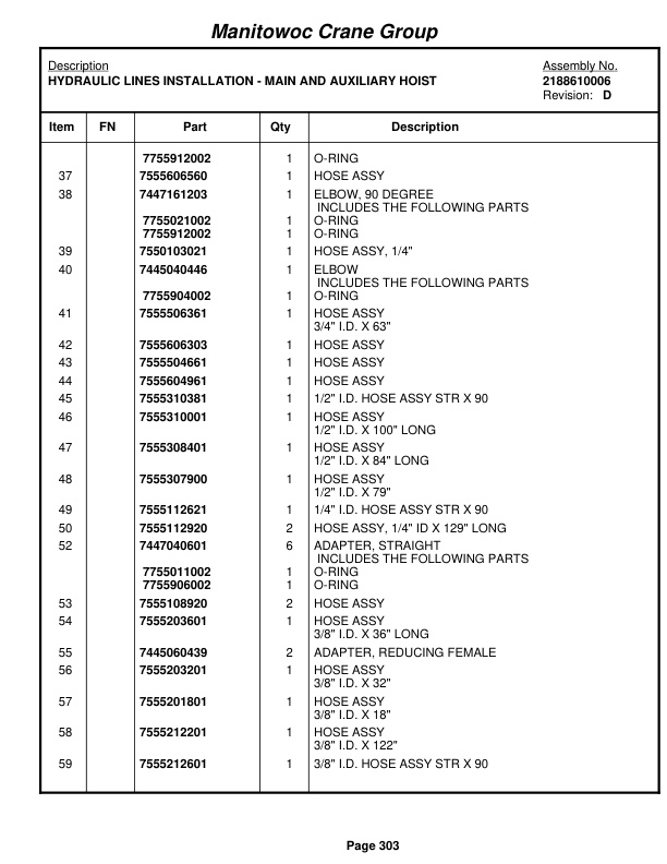 Grove RT880E Crane Parts Manual 225005 2008-2