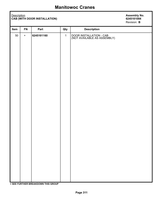 Grove RT880E Crane Parts Manual 229122 2018-2