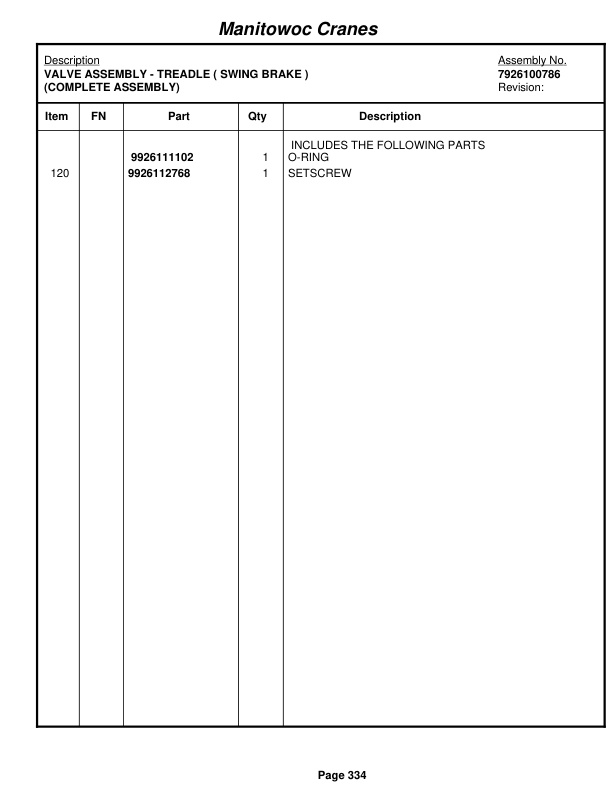 Grove RT880E Crane Parts Manual 229432 2011-2