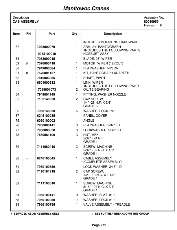 Grove RT880E Crane Parts Manual 231486 2011-2